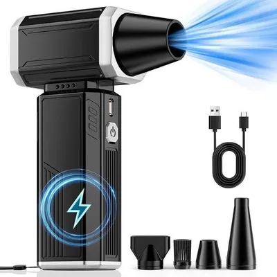 Image de Appareil de soufflage électrique - À compresseur - Nettoyage de précision - Rechargeable - Pistolet à air - Souffleur d'air
