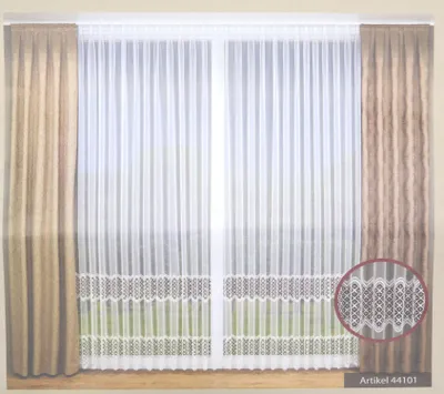 Produktbild von Stickereistores Meterware transparent mit Mittelkante Höhe 320 cm 44101