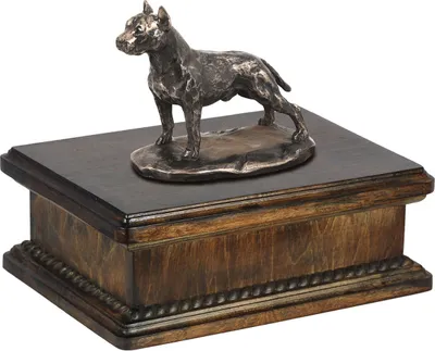 Immagine prodotto di Staffordshire Terrier americano - urna con statuetta di cane per le ceneri, urna classica con statuetta, elegante urna con cane del marchio Art-Dog