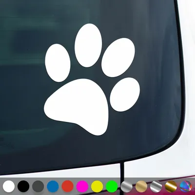 Produktbild von PantherPixel Hundepfoten Aufkleber Katzen Tiere Welpen Tatzen Sticker Auto Geschenkidee Farbe Weiss