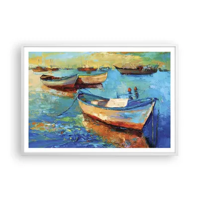 Produktbild von Gerahmtes Poster - Weißer Rahmen - £ódŸ Hafen Bunt - 100x70 cm - Wand Bild - Wanddeko - Wandbilder - Kunstposter - Wandposter - Bilderrahmen - Bilder - Kunstdruck - Wandbild - P2WAA100x70-4160