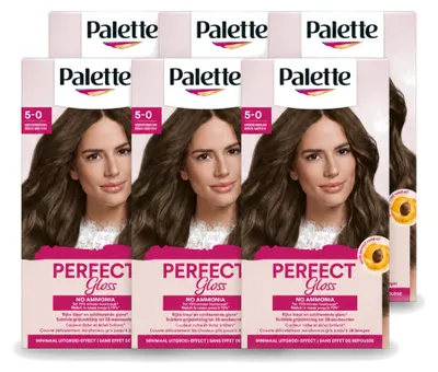 Produktbild von 6 x Palette Perfect Gloss Auswaschbare Haartönung 5 Mittelbraun - Vorteilspackung - 6 Stücke