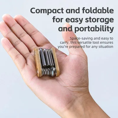 Immagine prodotto di Kit di attrezzi per bicicletta - Multitool 8-in-1 - Include cacciaviti e chiavi - Pieghevole - Portatile
