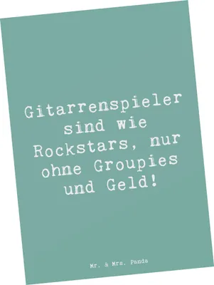 Produktbild von Mr. & Mrs. Panda Postkarte Spruch Gitarre Helden - Meeresbrise - Geschenk, Freiheit, Lernen, Postkarten, Ansichtskarte, Instrument, Grußkarte, Abenteuer, Liebe, Musik