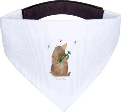 Produktbild von Mr. & Mrs. Panda Hundehalstuch Bär Lied - Weiß - Geschenk, Frau, Hunde Halstuch, Hund, Liebe, Teddy, Herz, Valentinstag, kleines, Für
