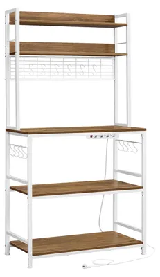 Produktbild von Küchenregal mit Steckdosen, Vintage-Lagerregal, 40 x 80 x 170 cm