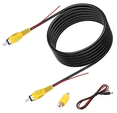 Produktbild von 10M Rückfahrkamera-Verlängerungskabel, verbessertes doppelt abgeschirmtes RCA-Videokabel mit gelber RCA-Videobuchse zu Buchse und Stromkabel für Monitor und Rückfahrkamera
