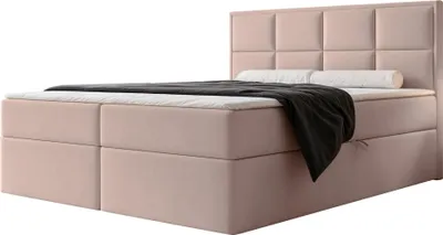 Obrázek produktu pro Selsey Silensio - postel 140x200, bonellová matrace, topper, samet, béžová barva