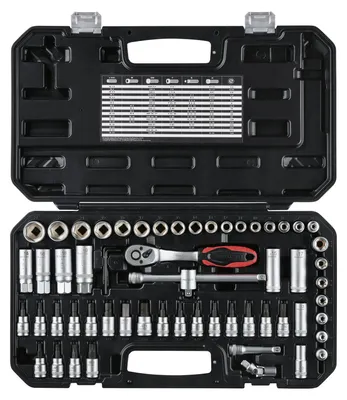 Produktbild von PARKSIDE Steckschlüsselsatz Bits PSSS 65 A1 3/8 Zoll 65-teilig Werkzeugkoffer