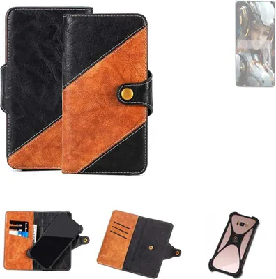 Produktbild von K-S-Trade Handyhülle Schutzhülle Bookstyle Case Wallet-Case kompatibel mit Cubot Max 5 Handy Cover Bumper Klapphülle schwarz hellbraun 1x