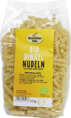 Produktbild von Dinkelteigwaren Spiralen 300g - aus reinem Dinkelgrieß - leicht verdaulich - reich an Vitaminen und Mineralstoffen von Rosenfellner Mühle