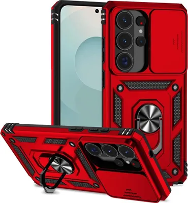 Produktbild von Samsung Galaxy S26 Ultra Hülle - Coverup Armor Ring Ständer Back Cover mit Kamera Schutz - Rot