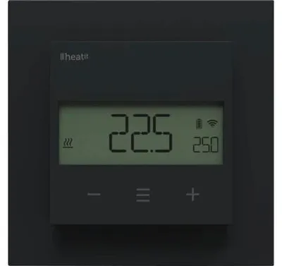 Produktbild von Raumthermostat Heatit Z-Temp3 Z-Wave Batteriebetrieben schwarz matt