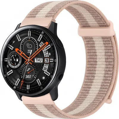 Produktbild von Smartwatch Armband für Samsung Galaxy Watch Active 40mm Nylon Textil Band Ersatzband Wechselband Klettverschluss flexibel atmungsaktiv Rosa