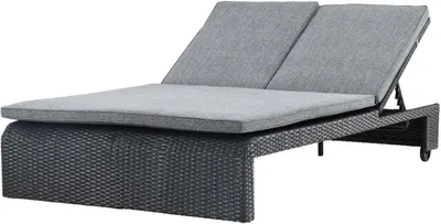 Produktbild von FURNLUX Outdoor-sonnenliege London Grau Und Schwarz 119cm / Hauptfarbe: Schwarz / Abmessungen: 119 x 196 x 32 cm