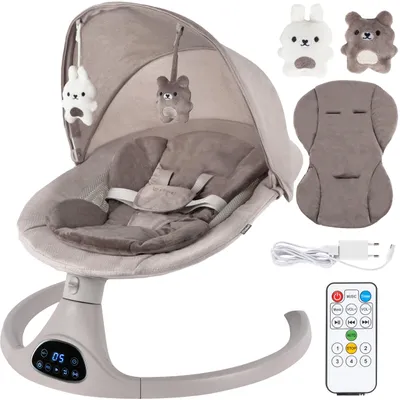 Produktbild von Kidwell LUVI Elektrische Babywippe & Schaukelwippe mit Bluetooth Musik Timer & Fernbedienung Beige