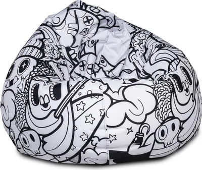 Produktbild von Ecopuf, Oscar Modern, Sitzkissen Kunstleder, Sessel Bean Bag, Sitzsack, 90x110cm - Dg48 Comics