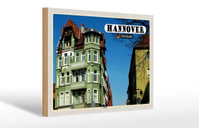 Produktbild von Holzschild Städte Hannover Nordstadt Gebäude 30x20cm