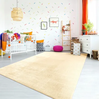 Produktbild von TT Home Teppich Kinderzimmer Waschbar Rutschfest Kinderteppich Junge Mädchen Weich Pastell Größe 80 cm Rund