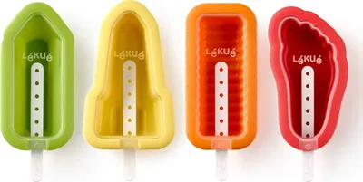 Produktbild von Lékué 3400231S01U150, Grün, Orange, Rot, Gelb, Silikon, 65 mm, 105 mm, 135 mm