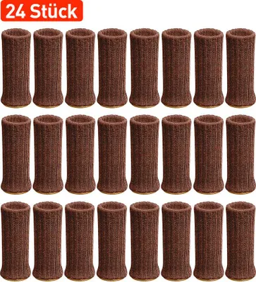 Produktbild von 24 Fußkappe Stuhlbeinkappen Möbel Tischfußsocken Bodenschutzschutz, Braun