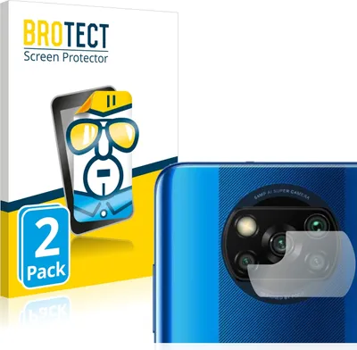 Produktbild von 2x Für Xiaomi Poco X3 NFC (NUR Kameraschutz) Schutzfolie BROTECT Displayschutz Display Schutz Folie Klar Transparent