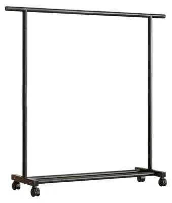 Zdjęcie produktu dla Wieszak Na Ubrania Stojący Na Kółkach 143X40X100Cm Czarny