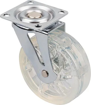 Produktbild von TOP O 75 mm transparente Möbelrolle ohne Bremse