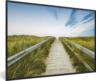 Produktbild von MuchoWow® MuchoWow® Gerahmtes Poster Strand - Weg - Himmel 60x40 cm - Poster mit zchwarzem Bilderrahmen - Printing - Wanddeko Schlafzimmer