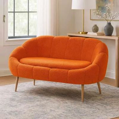 Produktbild von Hanah Home, 2-Sitzer Sofa, 100% Melaminbeschichtete Spanplatte, Orange, 130 cm