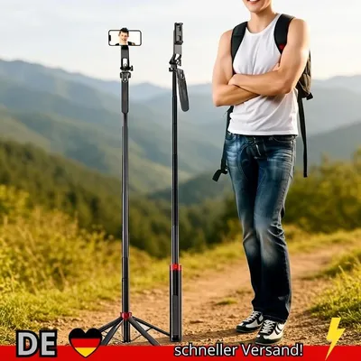 Produktbild von Tragbares Kamerastativ mit Kabelloser Fernbedienung und 360° ° Rotation für
