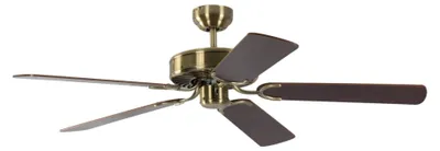 Image de Ventilateur de plafond Potkuri Laiton antique / Noyer 132 cm avec chainette