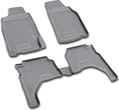 Image de ELEMENT Tapis de sol 3D en caoutchouc compatibles avec Mitsubishi L-200 1996-2005 | 4 pièces