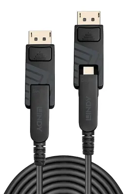 Produktbild von Fibre Optic Hybrid Mini DisplayPort 1.4 Kabel (schwarz, 20 Meter, mit abnehmbaren DisplayPort-Steckern)