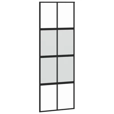 Zdjęcie produktu dla vidaXL Drzwi przesuwne czarne 76x205 cm szkło hartowane i aluminium