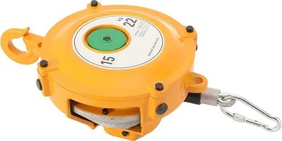 Immagine prodotto di Bilanciatore a molla, acciaio legato, portata 15-22 kg, lunghezza fune metallica 150 cm, funzione autobloccante manuale, peso 8,15 kg