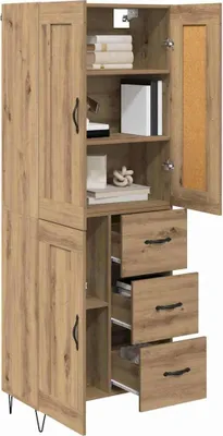 Obrázek produktu pro vidaXL Highboard Artisan dub 69,5 x 34 x 180 cm Materiál na bázi dřeva