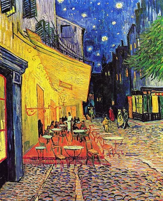 Produktbild von Legendarte - Kunstdruck auf Leinwand - Caféterrasse am Abend Vincent Van Gogh - Wanddeko, Canvas cm. 80x100