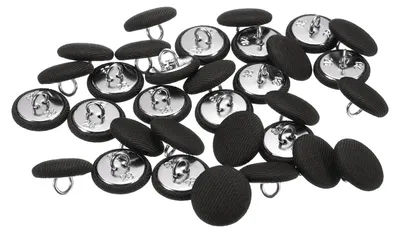 Stoffknöpfe 18 mm, 30 Stück, schwarz, für Kleidung