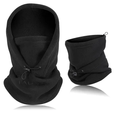 Obrázek produktu pro Bunda proti větru, lyžařská maska, termo-fleecová kapuce, unisex, černá