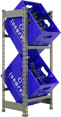Produktbild von SimonRack Getränkekistenregal SIMONBOTTLE 2 Ebenen HxBxT 100x100x30cm Anthrazit