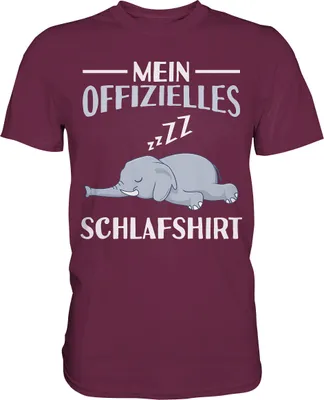 Produktbild von Offizielles Schlafshirt Nachthemd Schlafanzug Pyjama Elefant T-Shirt – Burgundy / M