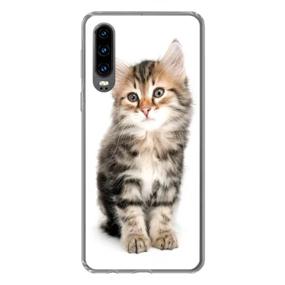Produktbild von MuchoWow® Handyhülle Schutzhülle Hülle für Huawei P30 Kätzchen - Weiß - Nase - Mädchen - Kinder - Jungen - Kinder Silikon Softcase Handy Hülle - Kartenbesitzer