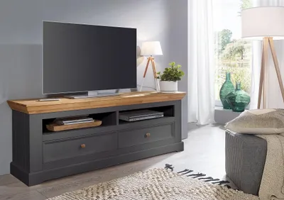 Produktbild von TV Board 169cm "Zürich II" Kiefer massiv grau WZ-0133