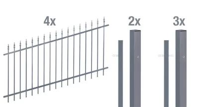 Zdjęcie produktu dla Alberts 511593 Kompletny zestaw ogrodzeniowy do zabetonowania, antracyt, wysokość 100 cm, długość 8 m