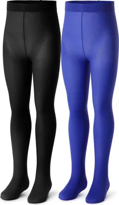 Produktbild von Bellivalini Kinder Strumpfhose Mikrofaser 2 Pack 40 DEN BLVFI1008 (Schwarz/Kornblume (2Pack), 92-98)