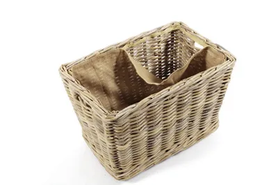 Produktbild von Kobolo Holzkorb für Kaminholz Kaminholzwagen mit Rollen aus Rattan Innenfutter aus Jute