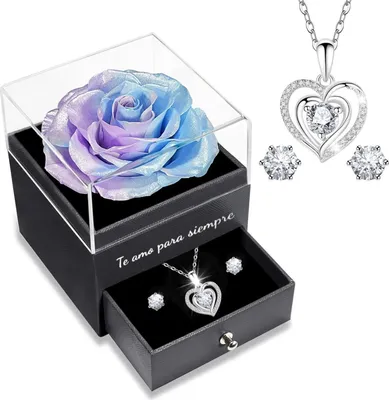 Produktbild von Ewige Rose Halskette Handgemachte Rote Blume Geschenk für Frauen
