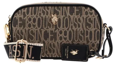 Imagen del producto de U.S. POLO ASSN. bolso bandolera Jacquard Crossbody Bag With Zip Black marrón topo