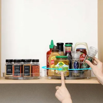 Produktbild von Küchentischorganizer, 22 cm + 27 cm, Spiegeldrehorganizer für Küche, Unterwäscheschrank, Spiegeldrehregal